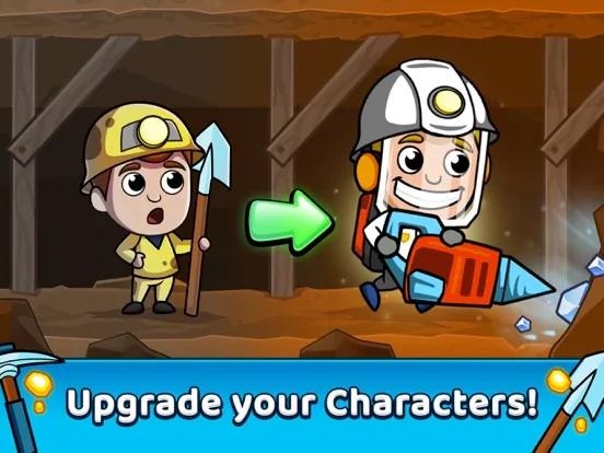 Personagens a serem melhorados num jogo idle
